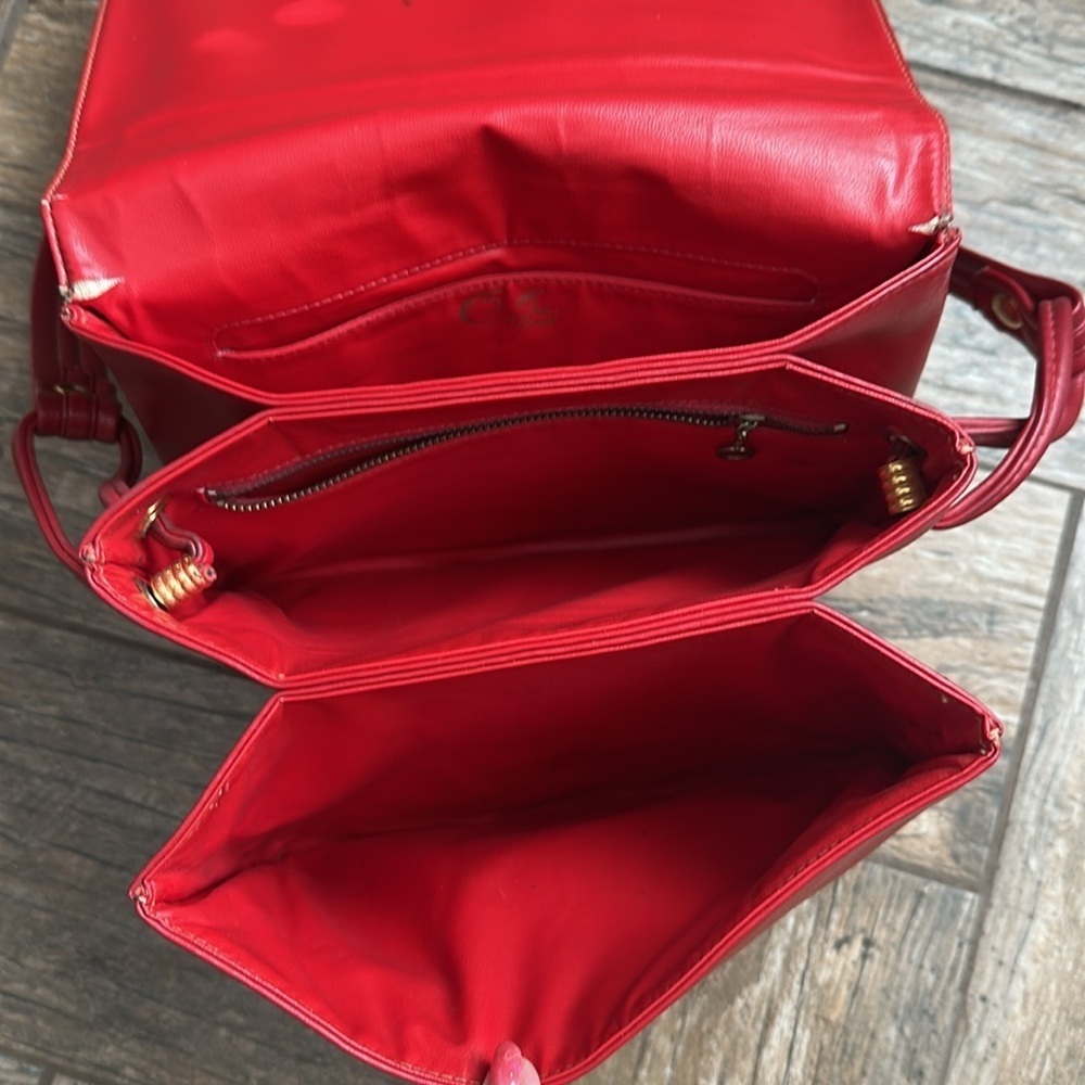 Vintage Collins red studded purse handbag - Picture 5 of 9